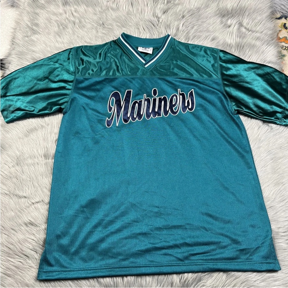 Vintage 90s LEE Sport Seattle Mariners Turquoise Teal Baseball Jersey